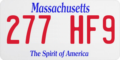 MA license plate 277HF9