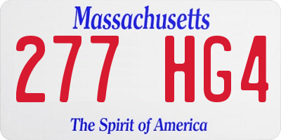 MA license plate 277HG4