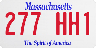 MA license plate 277HH1