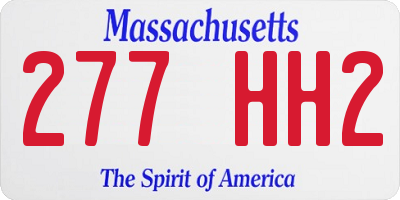 MA license plate 277HH2