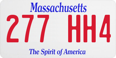 MA license plate 277HH4