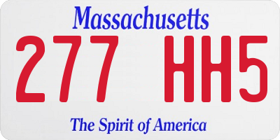 MA license plate 277HH5