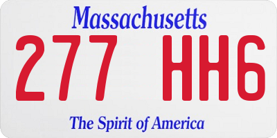 MA license plate 277HH6