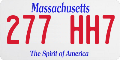 MA license plate 277HH7