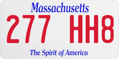 MA license plate 277HH8