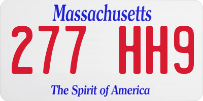 MA license plate 277HH9