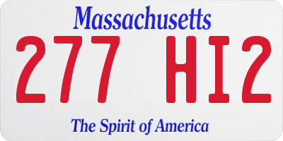 MA license plate 277HI2