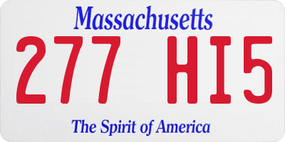 MA license plate 277HI5