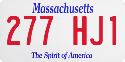 MA license plate 277HJ1
