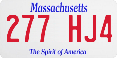 MA license plate 277HJ4
