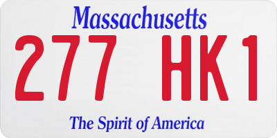MA license plate 277HK1