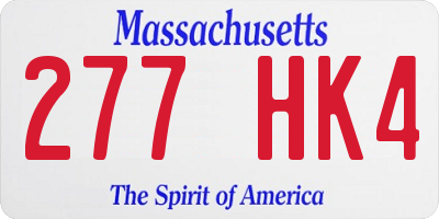 MA license plate 277HK4
