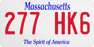 MA license plate 277HK6