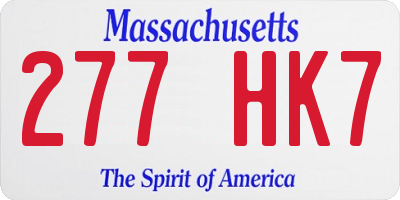MA license plate 277HK7