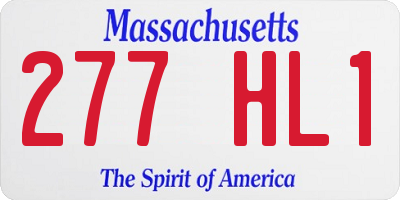 MA license plate 277HL1