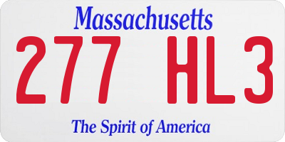 MA license plate 277HL3