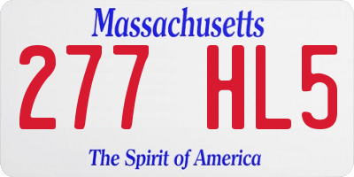 MA license plate 277HL5