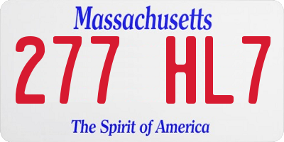 MA license plate 277HL7