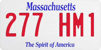 MA license plate 277HM1
