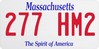 MA license plate 277HM2
