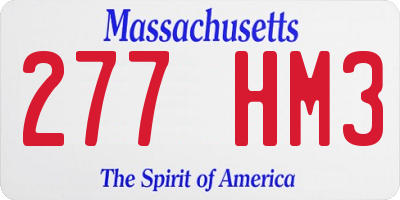 MA license plate 277HM3