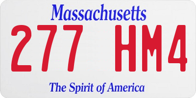 MA license plate 277HM4