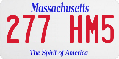 MA license plate 277HM5