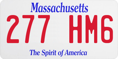 MA license plate 277HM6