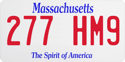 MA license plate 277HM9