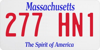 MA license plate 277HN1