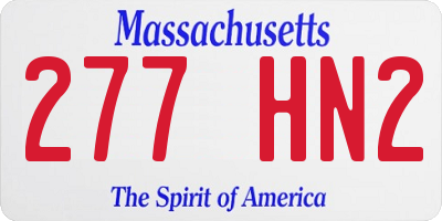 MA license plate 277HN2