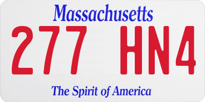 MA license plate 277HN4