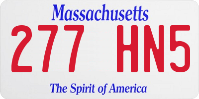 MA license plate 277HN5