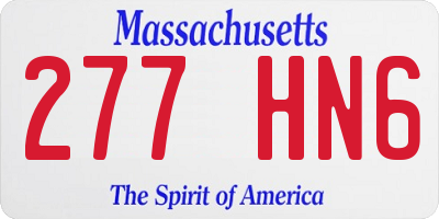 MA license plate 277HN6