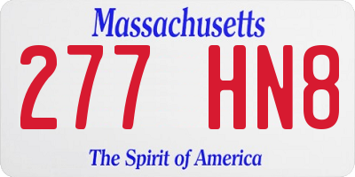 MA license plate 277HN8