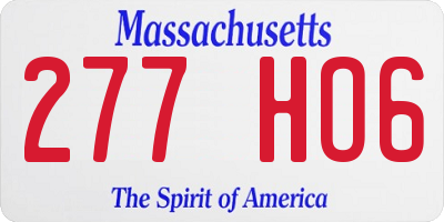 MA license plate 277HO6