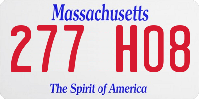 MA license plate 277HO8