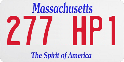 MA license plate 277HP1
