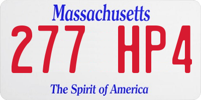 MA license plate 277HP4