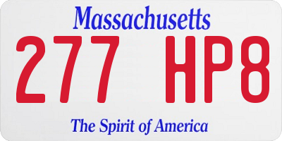 MA license plate 277HP8