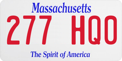 MA license plate 277HQ0