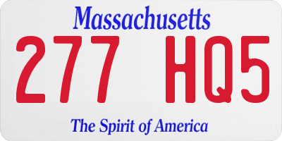 MA license plate 277HQ5