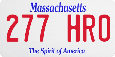 MA license plate 277HR0