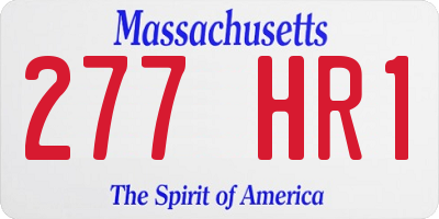 MA license plate 277HR1