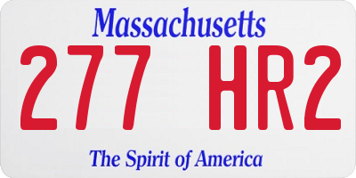 MA license plate 277HR2