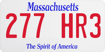 MA license plate 277HR3