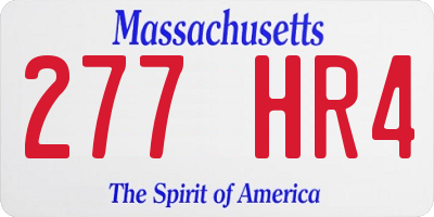MA license plate 277HR4