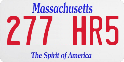 MA license plate 277HR5