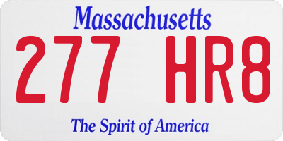 MA license plate 277HR8