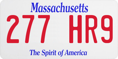 MA license plate 277HR9
